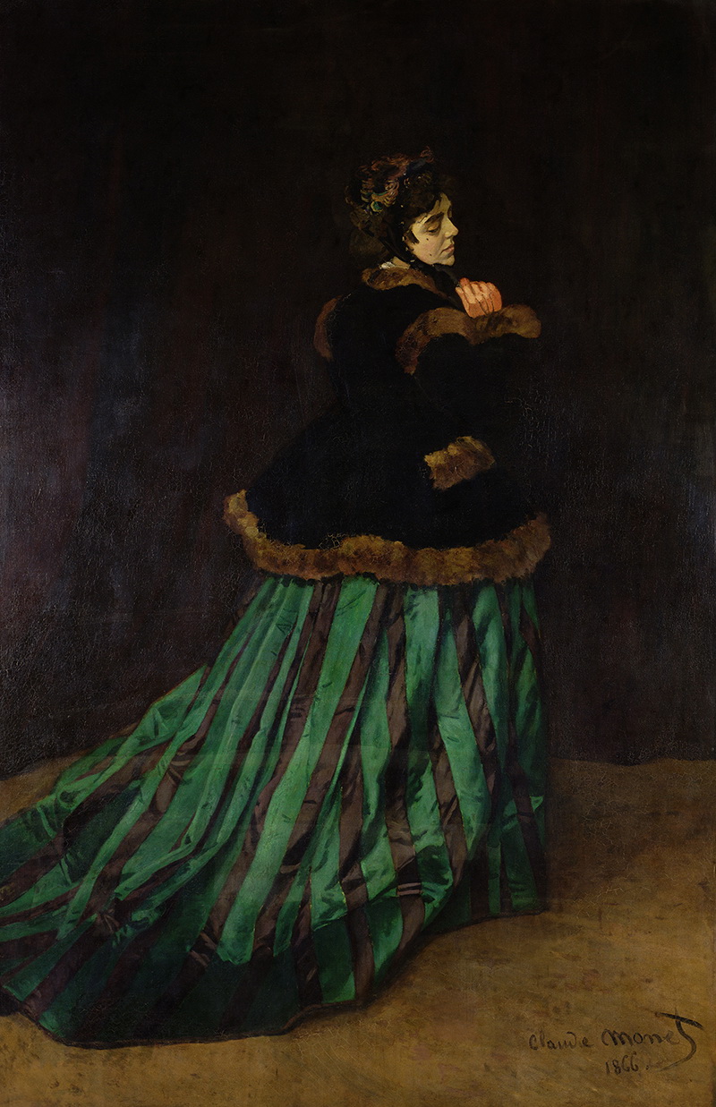 A002172《穿绿裙的女人》法国画家克劳德·莫奈高清作品 油画-第1张