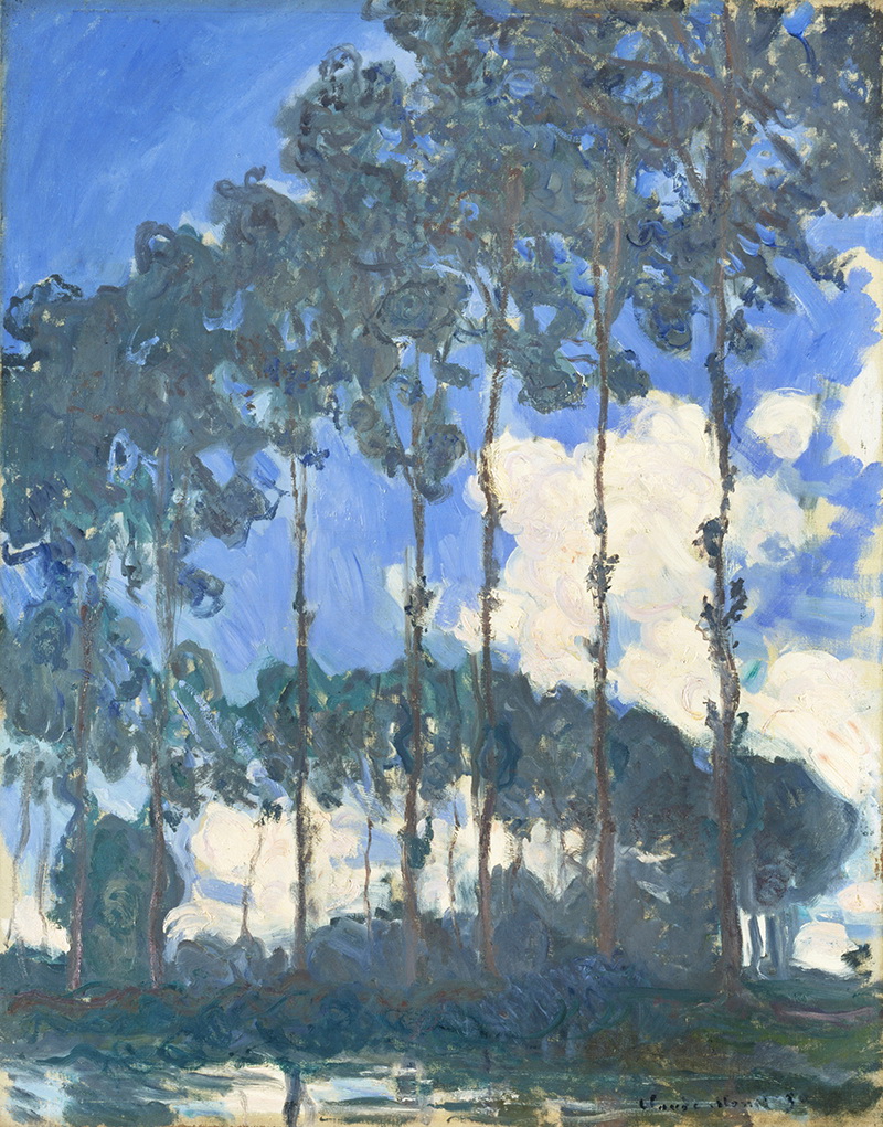 A002189《白杨树》法国画家克劳德·莫奈高清作品 油画-第1张