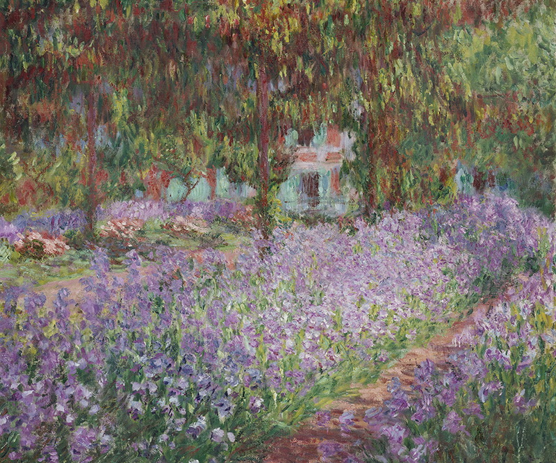 A002202《花园里的鸢尾》法国画家克劳德·莫奈高清作品 油画-第1张