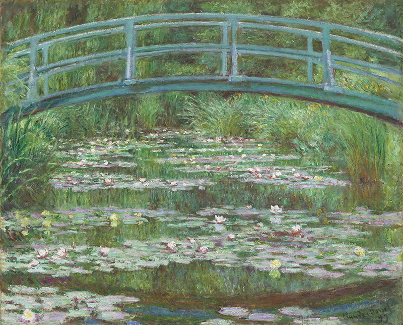 A002238《桥下的睡莲》法国画家克劳德·莫奈高清作品 油画-第1张