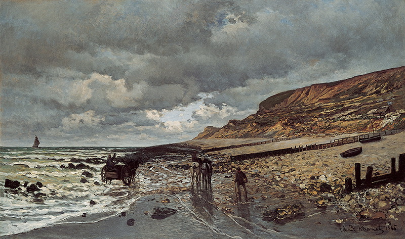 A002241《圣阿得列斯海滩》法国画家克劳德·莫奈高清作品 油画-第1张