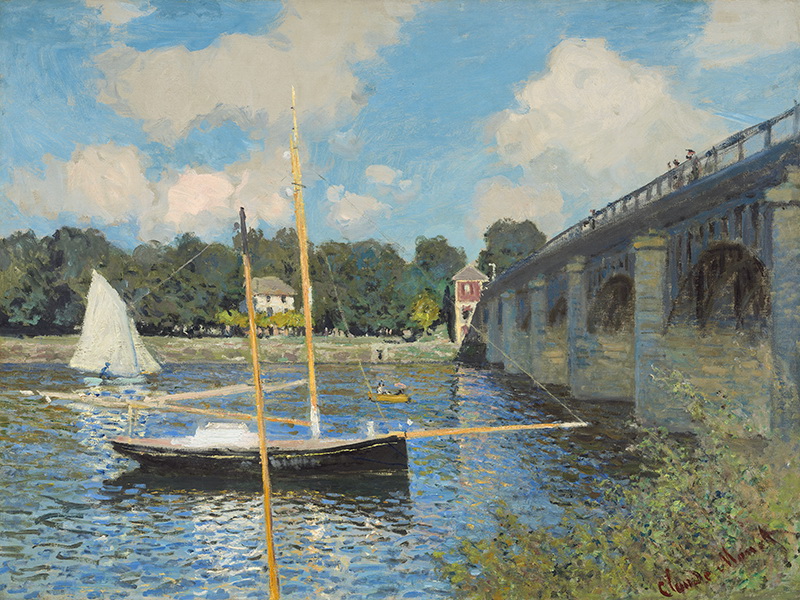 A002247《阿让特伊大桥》法国画家克劳德·莫奈高清作品 油画-第1张