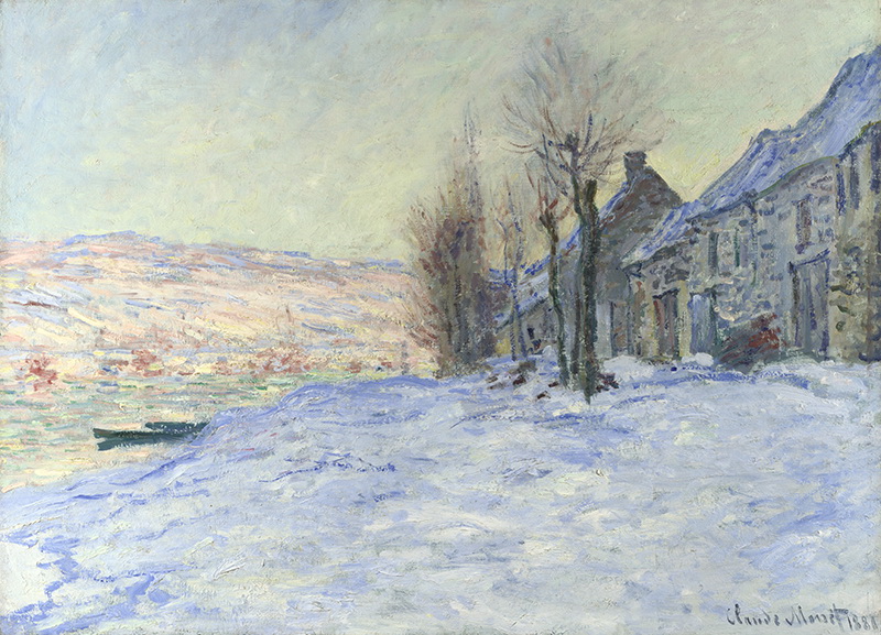 A002256《被雪覆盖的村庄》法国画家克劳德·莫奈高清作品 油画-第1张