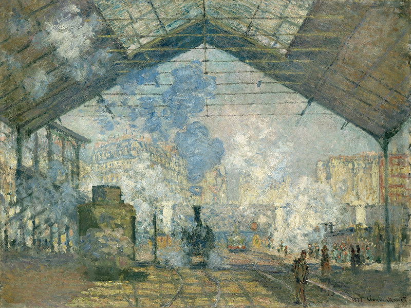 A002281《圣拉扎尔火车站》法国画家克劳德·莫奈高清作品 油画-第1张