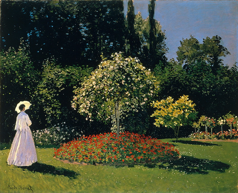 A002286《圣阿得列斯花园里的女人》法国画家克劳德·莫奈高清作品 油画-第1张