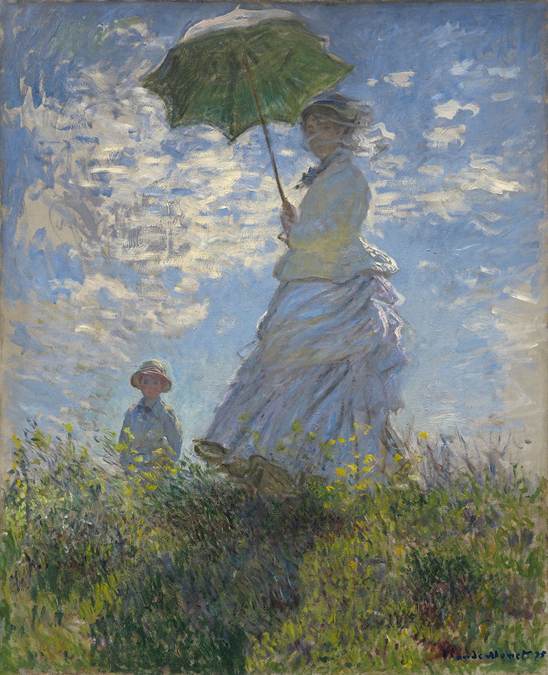 A002298《撑洋伞的女人》法国画家克劳德·莫奈高清作品 油画-第1张