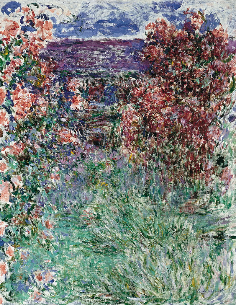 A002305《玫瑰花丛》法国画家克劳德·莫奈高清作品 油画-第1张