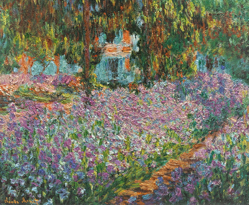 A002325《吉维尼花园的鸢尾花》法国画家克劳德·莫奈高清作品 油画-第1张
