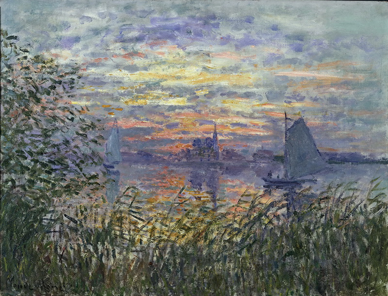 A002329《夕阳》法国画家克劳德·莫奈高清作品 油画-第1张