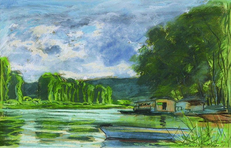 A002341《绿河》法国画家克劳德·莫奈高清作品 油画-第1张
