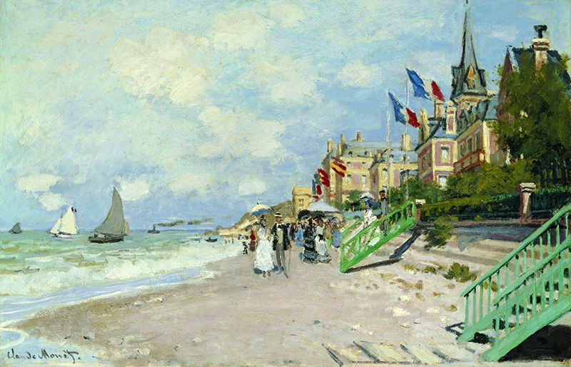 A002342《特鲁维尔海滩》法国画家克劳德·莫奈高清作品 油画-第1张