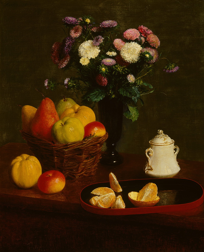 A010008《鲜花和水果》法国画家方丹·拉图尔高清作品 油画-第1张