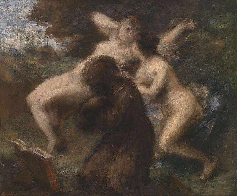 A010009《黄昏里的三个女人》法国画家方丹·拉图尔高清作品 油画-第1张