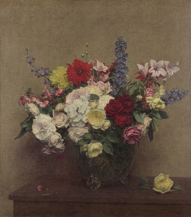 A010015《鲜花》法国画家方丹·拉图尔高清作品 油画-第1张