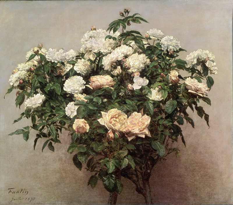 A010059《开满玫瑰花》法国画家方丹·拉图尔高清作品 油画-第1张