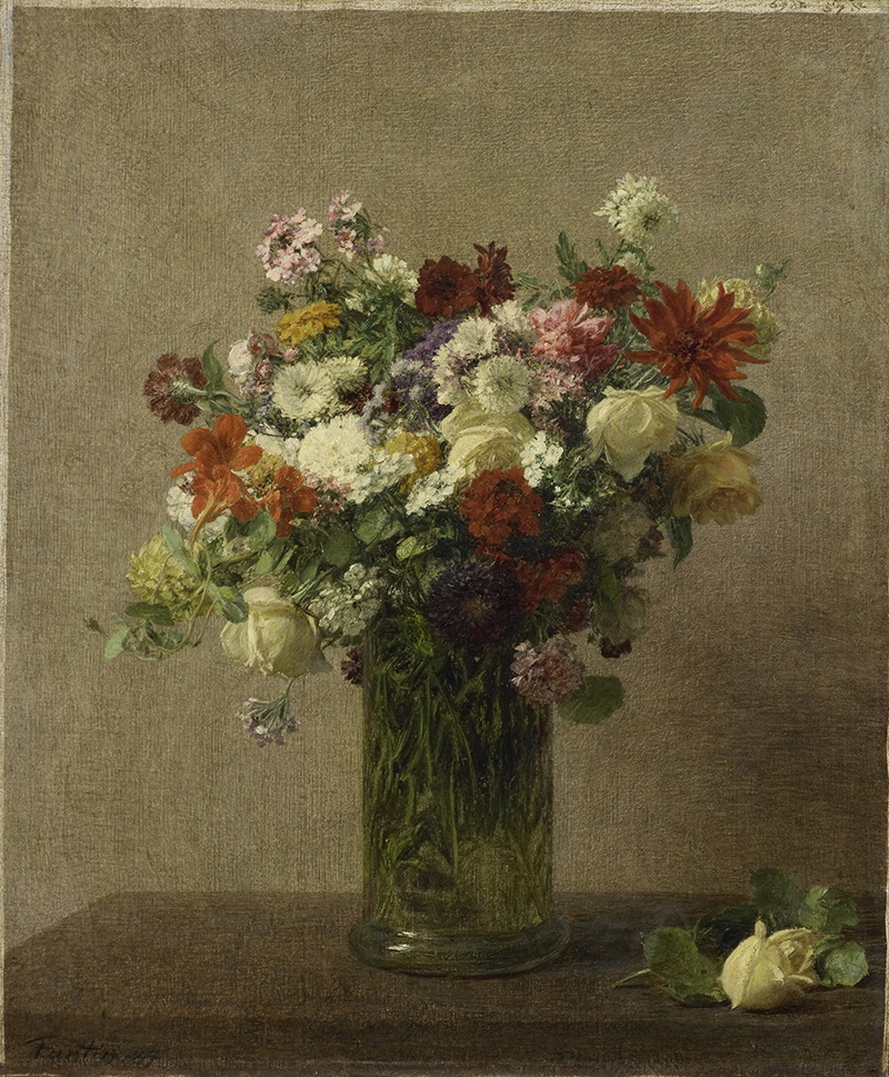 A010066《花卉》法国画家方丹·拉图尔高清作品 油画-第1张