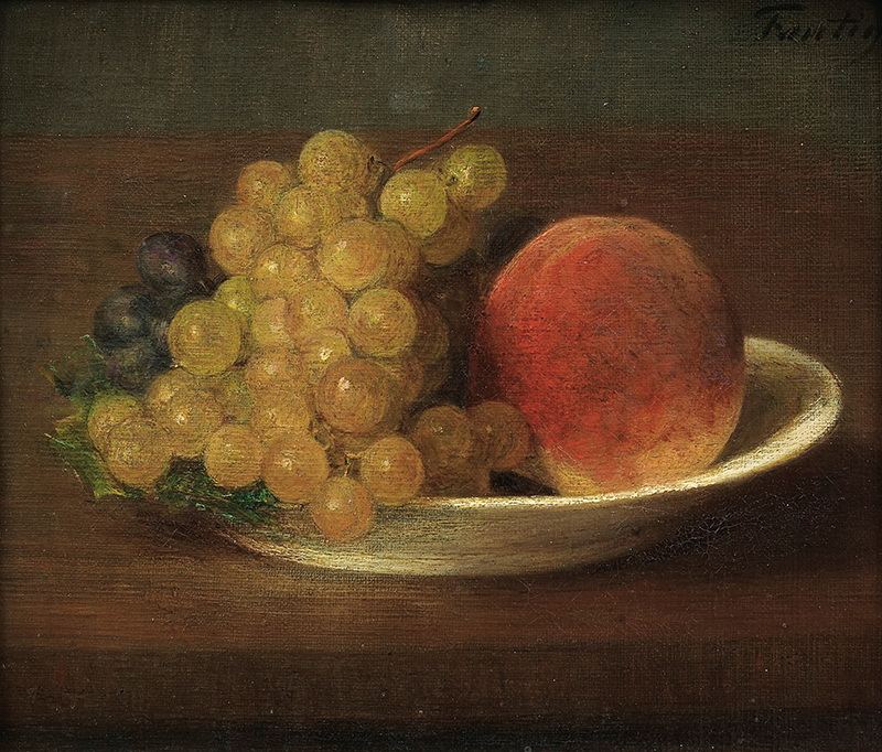 A010085《桃子和葡萄》法国画家方丹·拉图尔高清作品 油画-第1张