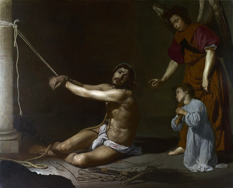 A021006《被鞭打后的基督》西班牙画家委拉斯凯兹高清作品 油画-第1张