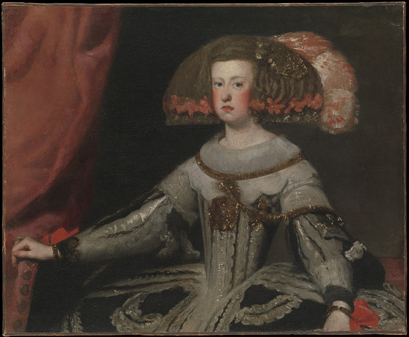 A021019《奥地利王后多纳·玛丽安娜的画像》西班牙画家委拉斯凯兹高清作品 油画-第1张