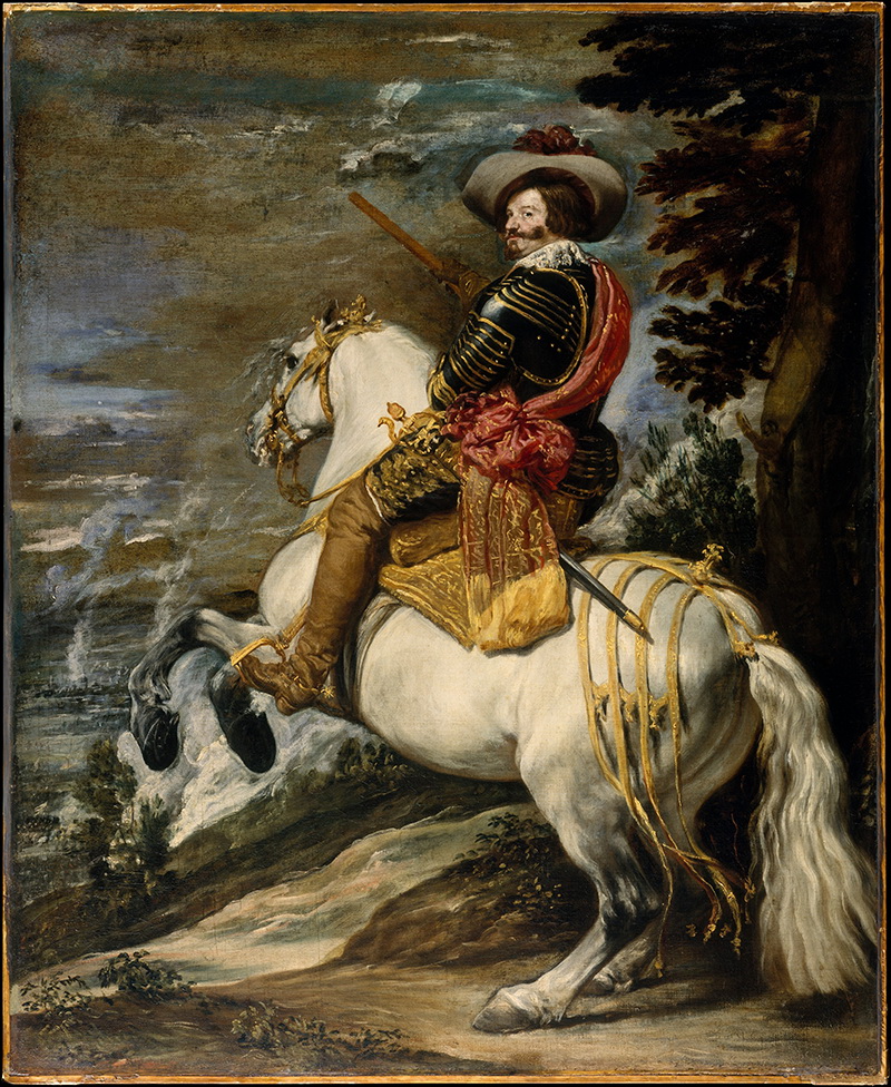 A021021《马背上的奥利瓦雷斯伯爵公爵》西班牙画家委拉斯凯兹高清作品 油画-第1张