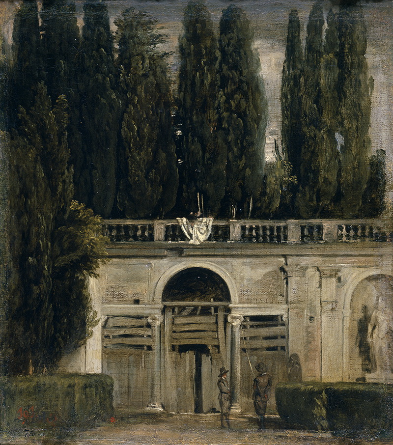 A021029《罗马的奇花园》西班牙画家委拉斯凯兹高清作品 油画-第1张