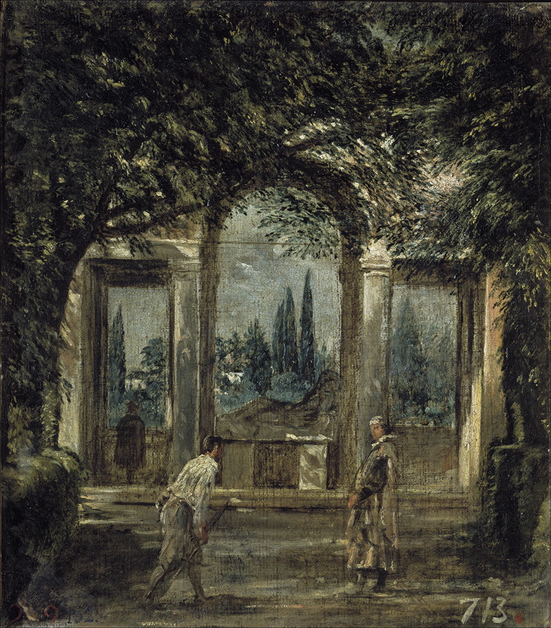 A021031《 罗马的奇花园(拱门）》西班牙画家委拉斯凯兹高清作品 油画-第1张