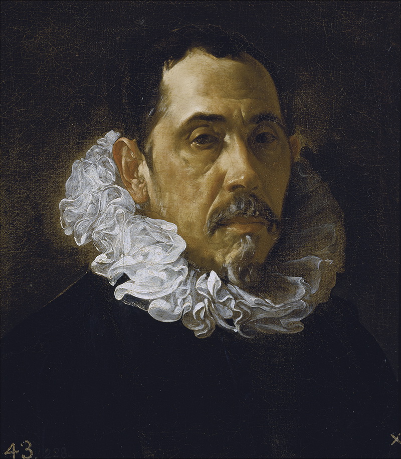 A021032《一名留着山羊胡子的男子》西班牙画家委拉斯凯兹高清作品 油画-第1张