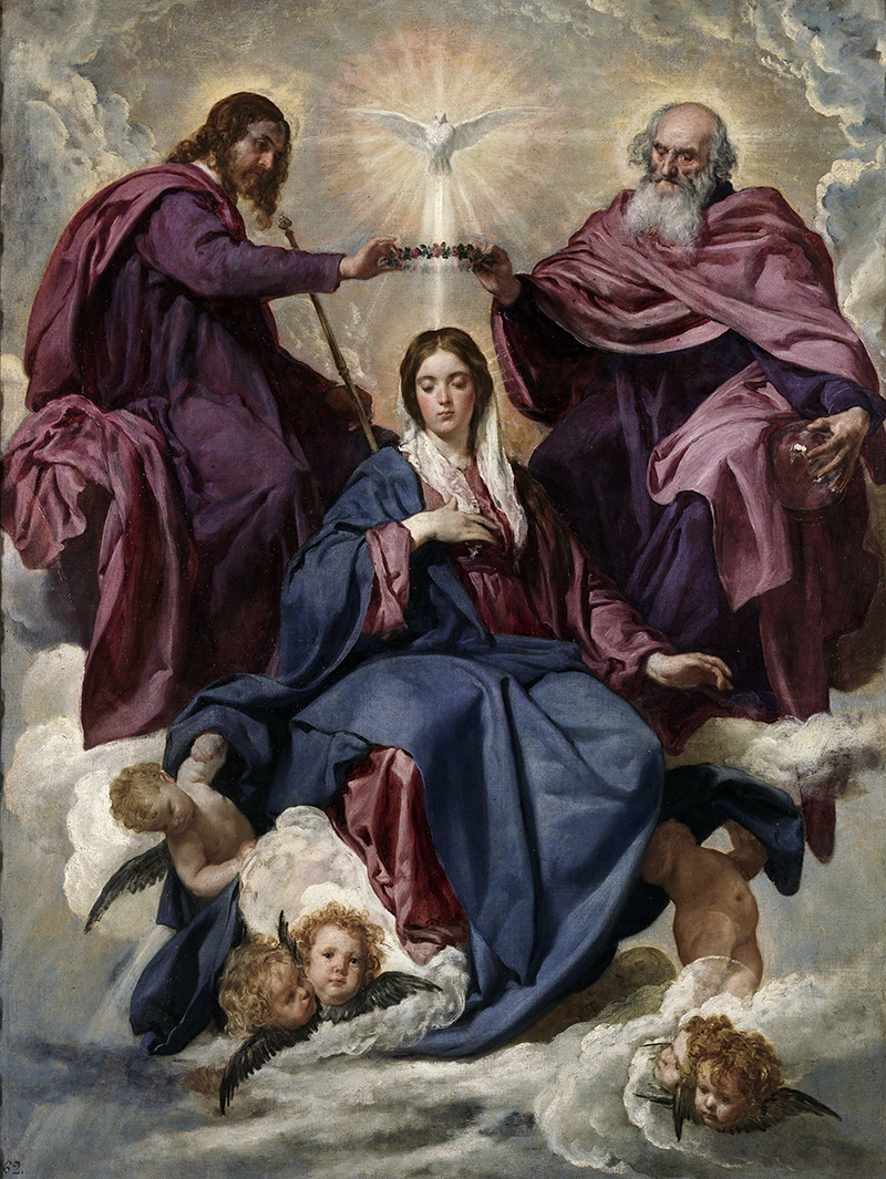 A021050《圣母加冕》西班牙画家委拉斯凯兹高清作品 油画-第1张