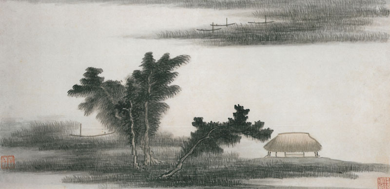 B2029054《山水八景之四》清代画家龚贤高清作品 清代-第1张