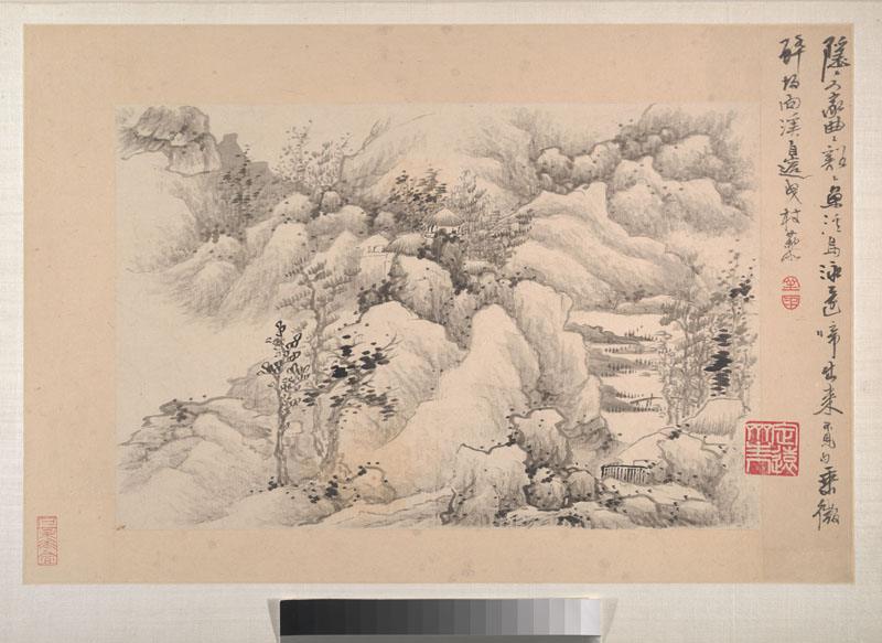 B2029072《水墨山水图册十二》清代画家龚贤高清作品 清代-第1张