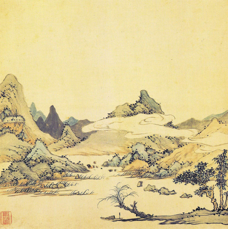 B2033002《山水册12开之二》清代画家弘仁高清作品 清代-第1张