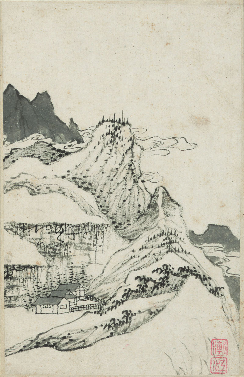 B2033023《山水册页八》清代画家弘仁高清作品 清代-第1张