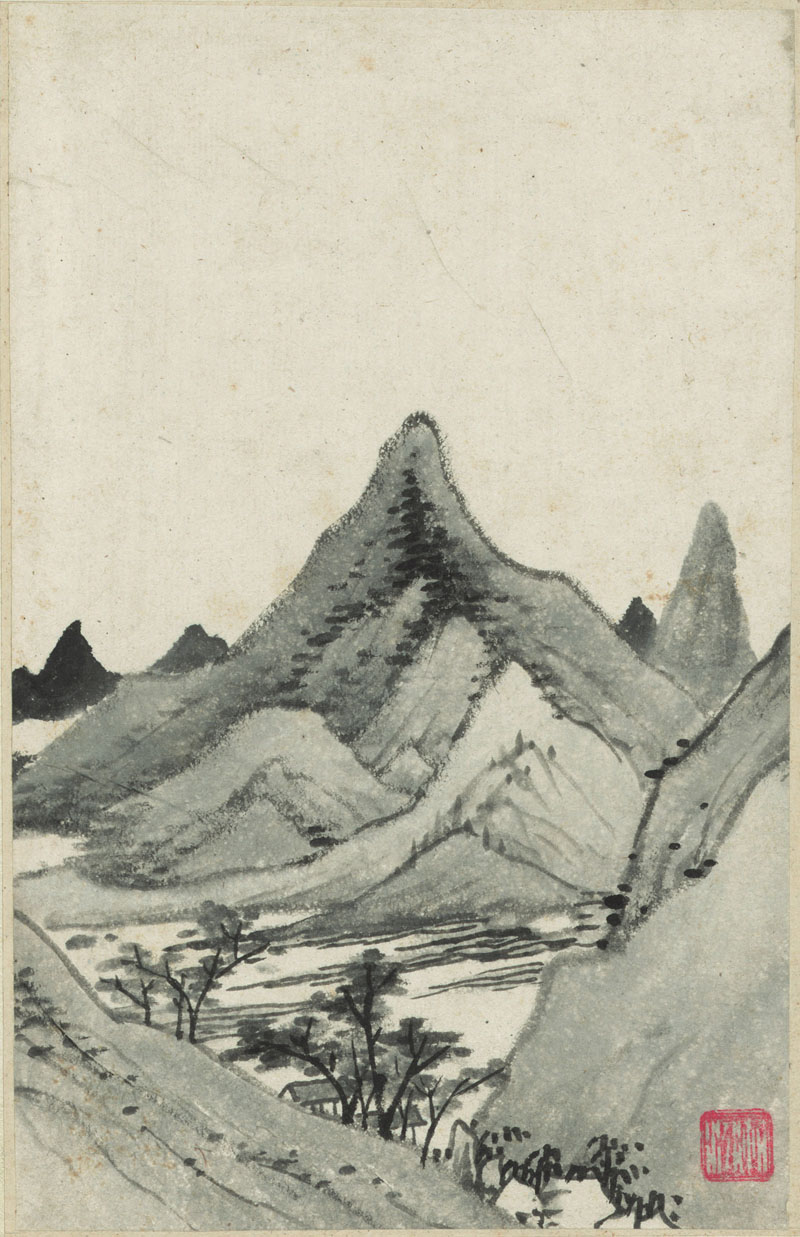 B2033025《山水册页十》清代画家弘仁高清作品 清代-第1张