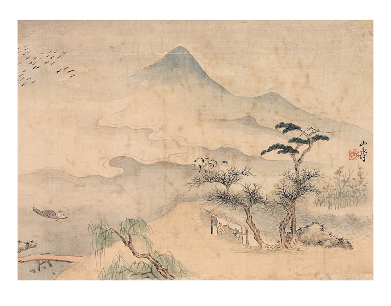 B2037003《拟古山水册三》清代画家黄山寿高清作品 清代-第1张