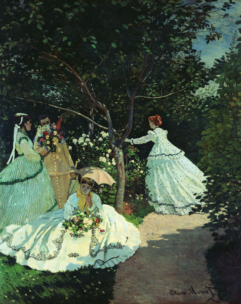 A002551《花园中的女人》法国画家克劳德·莫奈高清作品 油画-第1张