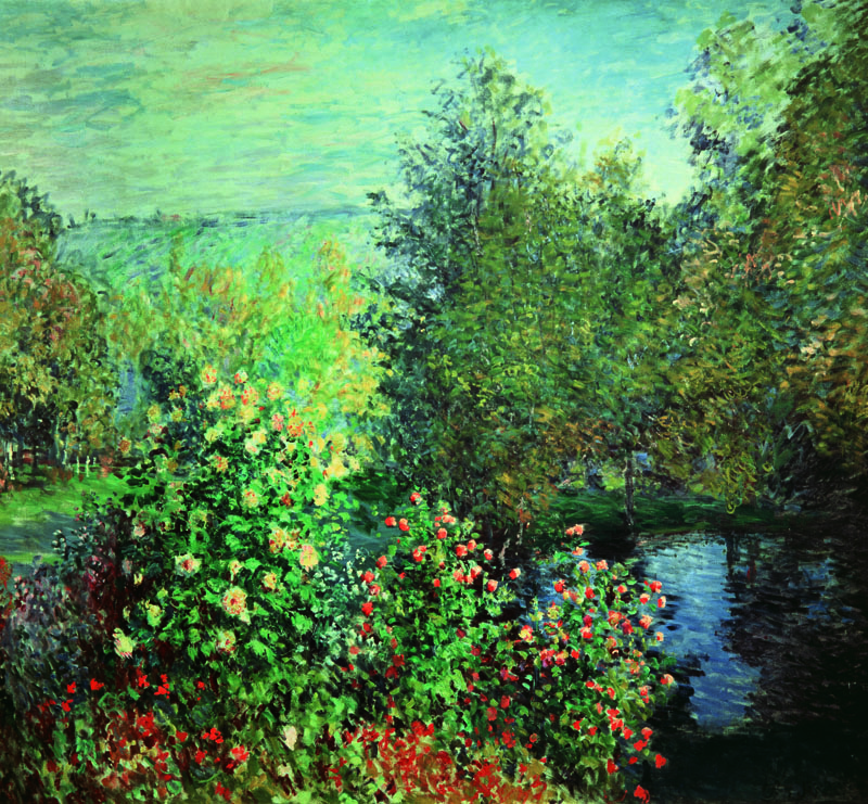 A002553《霍谢德家的花园》法国画家克劳德·莫奈高清作品 油画-第1张