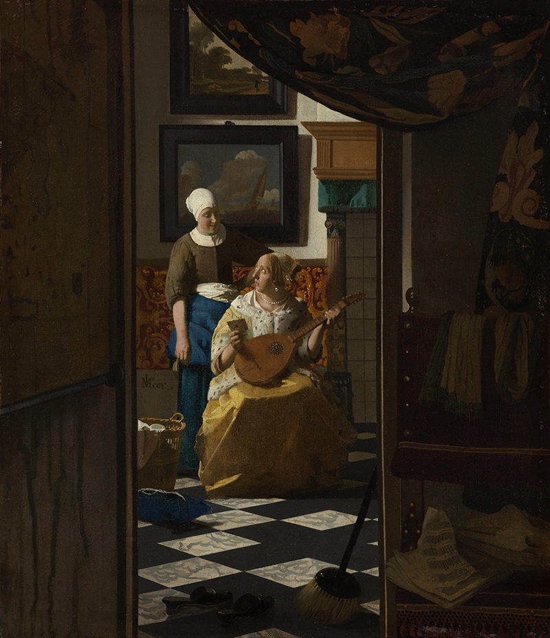A018005《情书》荷兰画家约翰内斯·维米尔高清作品 油画-第1张