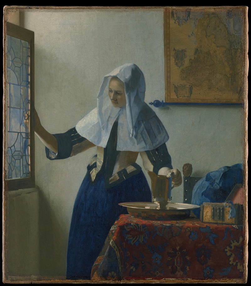 A018014《拿着水壶的女人》荷兰画家约翰内斯·维米尔高清作品 油画-第1张