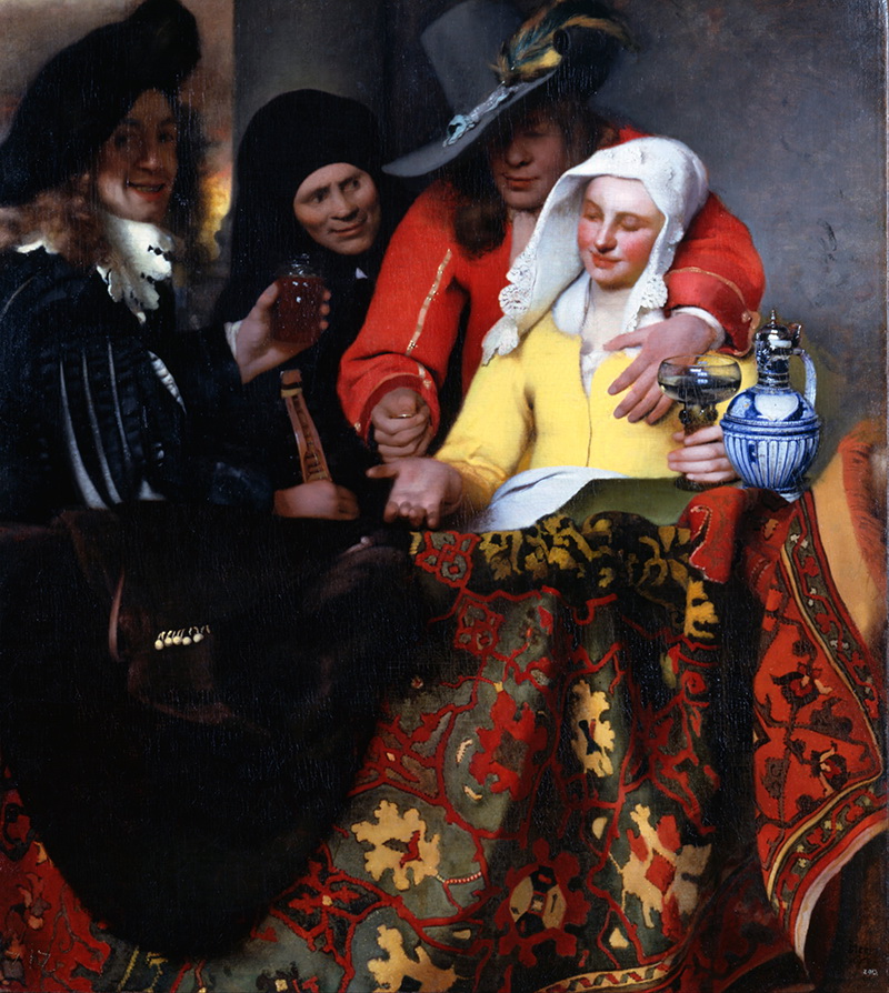 A018016《the porcuress》荷兰画家约翰内斯·维米尔高清作品 油画-第1张