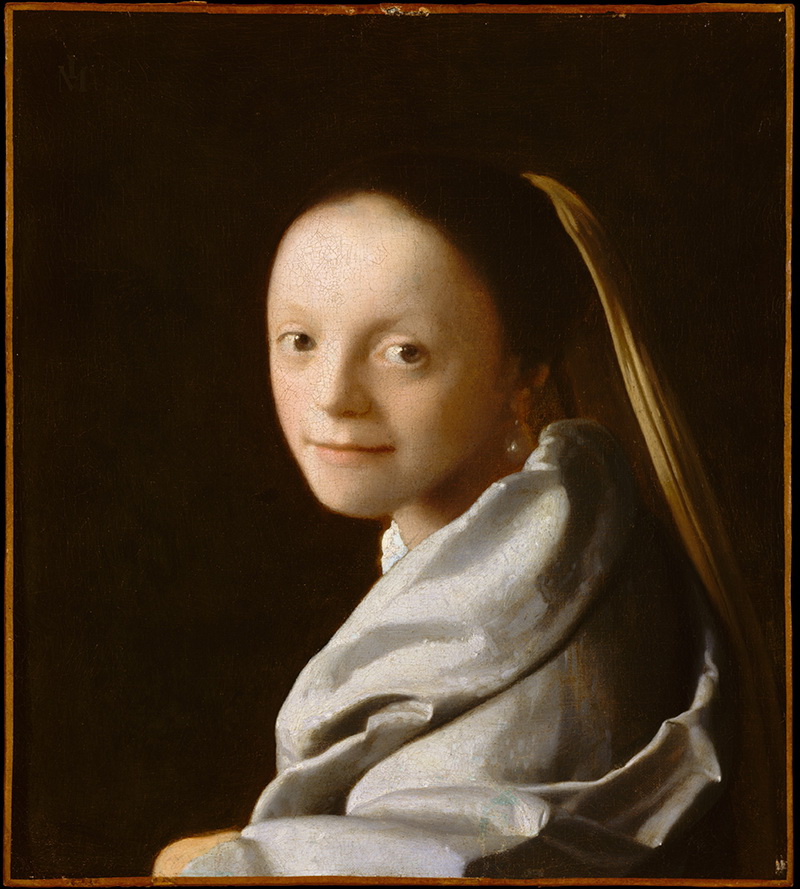 A018030《 年轻女子肖像》荷兰画家约翰内斯·维米尔高清作品 油画-第1张