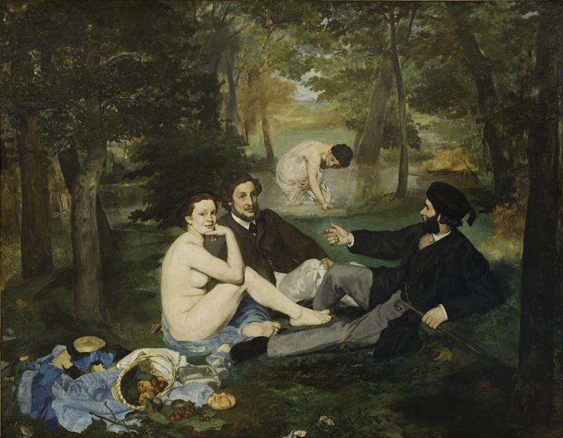 A019002《草地上的午餐》法国画家爱德华·马奈高清作品 油画-第1张