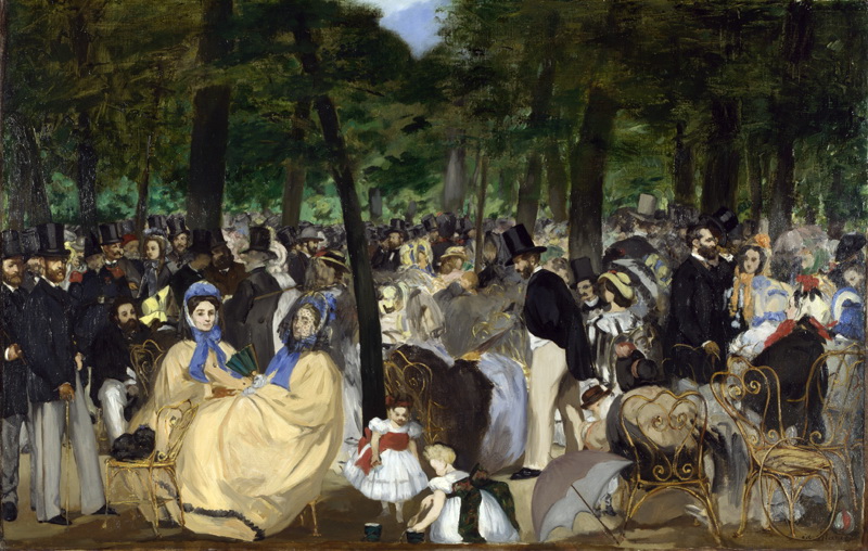 A019005《杜伊勒里花园音乐》法国画家爱德华·马奈高清作品 油画-第1张