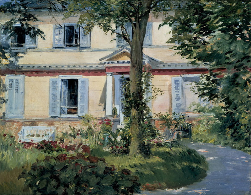 A019024《rueil的房子》法国画家爱德华·马奈高清作品 油画-第1张