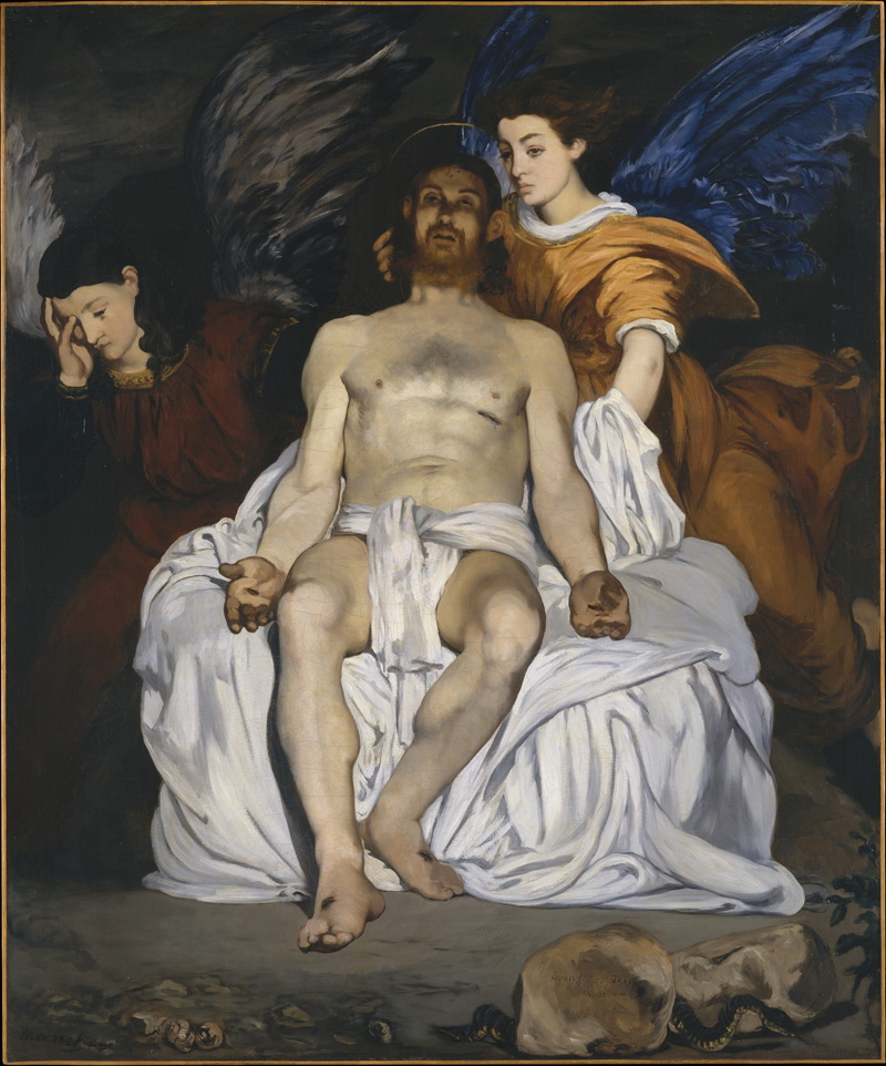 A019040《死去的基督与天使》法国画家爱德华·马奈高清作品 油画-第1张