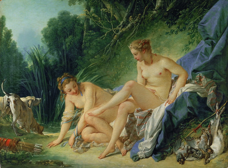 A022002《戴安娜的休息》法国画家弗朗索瓦·布歇高清作品 油画-第1张