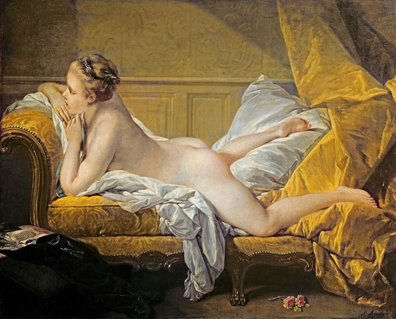 A022004《躺在沙发上的奥达丽斯克》法国画家弗朗索瓦·布歇高清作品 油画-第1张