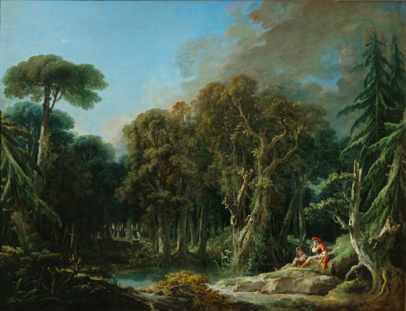 A022026《森林》法国画家弗朗索瓦·布歇高清作品 油画-第1张