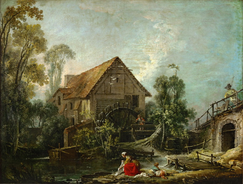 A022027《水磨坊》法国画家弗朗索瓦·布歇高清作品 油画-第1张