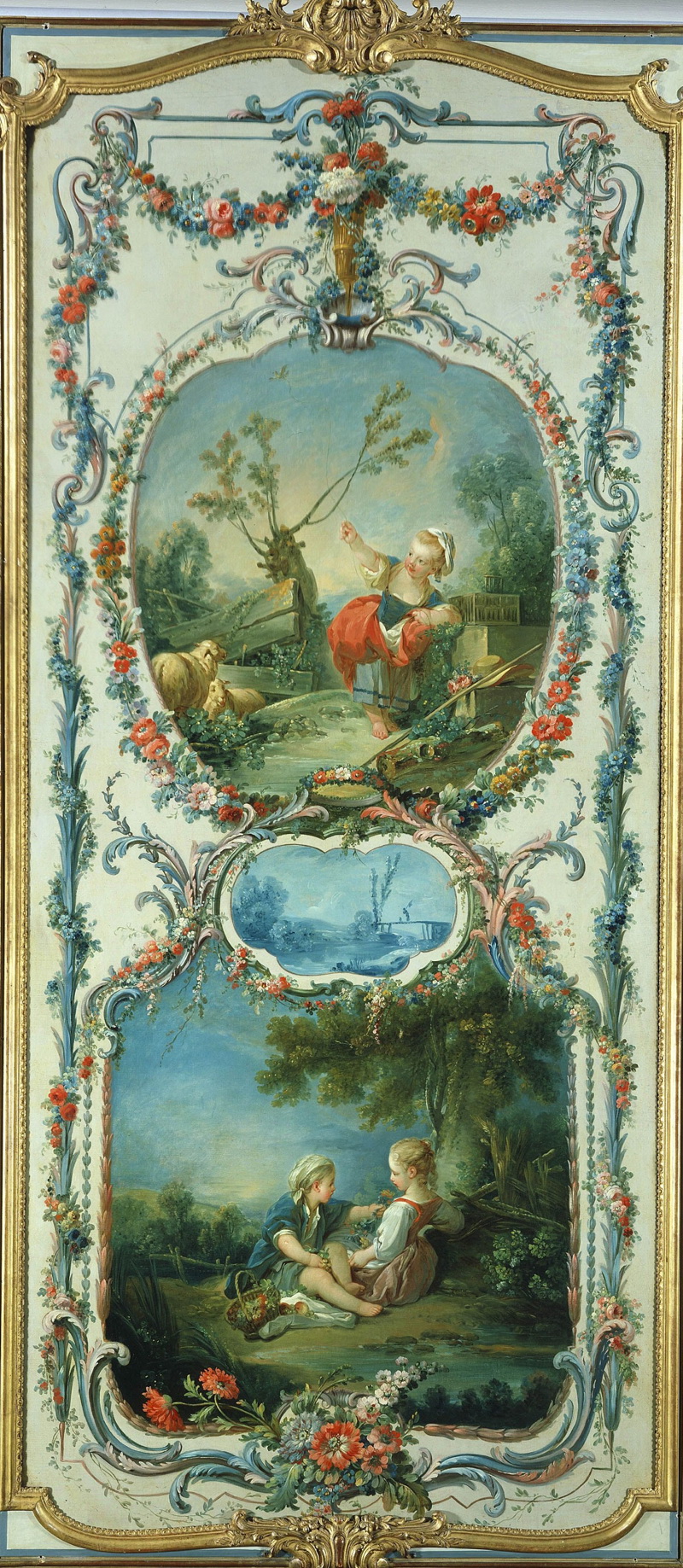 A022042《捕鸟和园艺》法国画家弗朗索瓦·布歇高清作品 油画-第1张