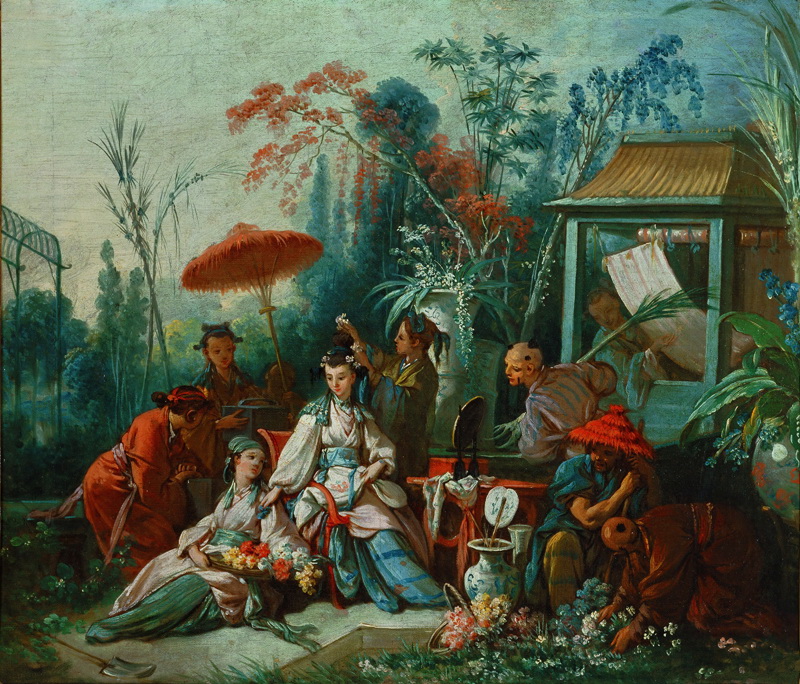 A022057《中国花园》法国画家弗朗索瓦·布歇高清作品 油画-第1张